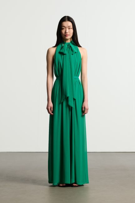 Backless jumpsuit with belt - Green