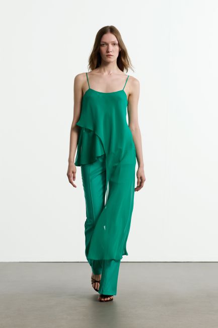 Asymmetric bias cut top - Green
