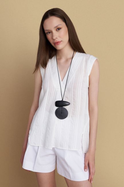 Wooden-elements necklace - Black