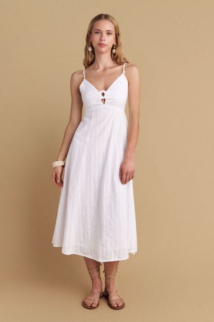 Dress with decorative details - White