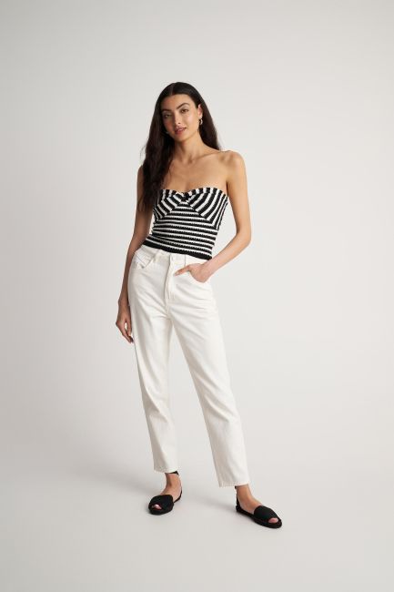 Strapless knit blouse - Multicolor