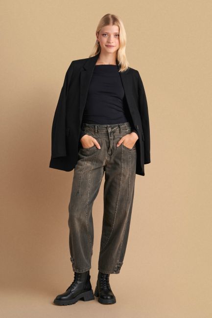 Seam-detail jeans in barrel fit - Dirty