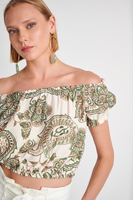 Paisley-print crop top - Multicolor