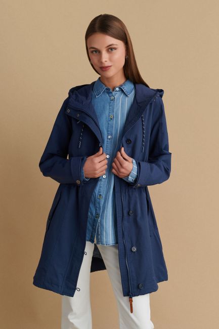 Drawstring lightweight jacket - Blue