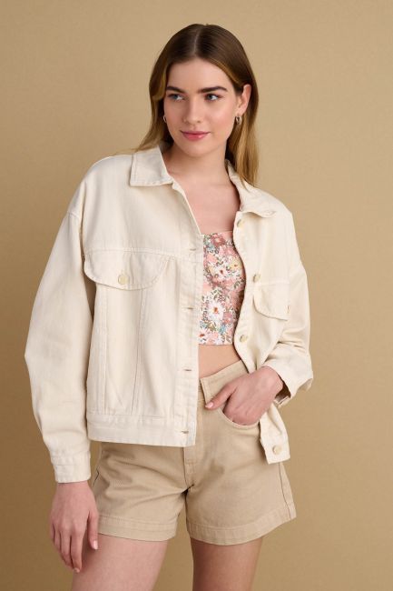 Jean jacket with back detail - Vanilla