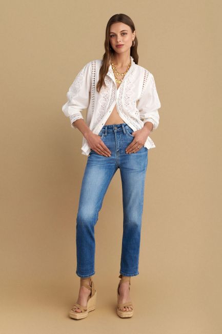 High-waister regular jeans - Blue