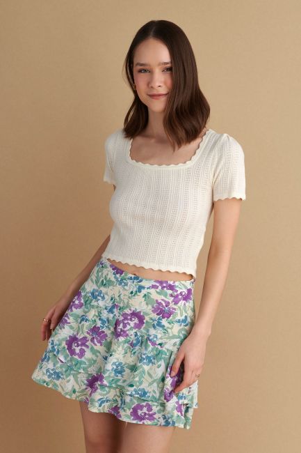 Floral mini skirt - Multicolor