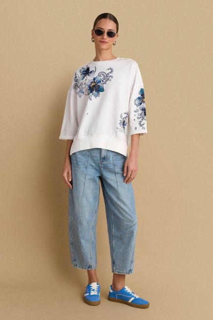 Floral-print sweatshirt - Off white
