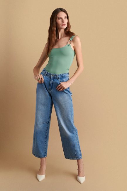 Soft-touch strappy blouse - Mint