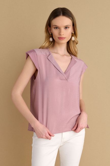 V-neck top - Pink