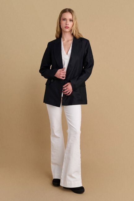 Linen blazer - Black
