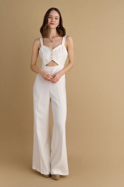 Ολόσωμη φόρμα με cut-out - Off white