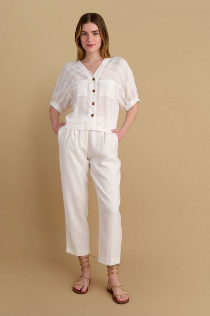 Shirt with 3/4 sleeves - Off white