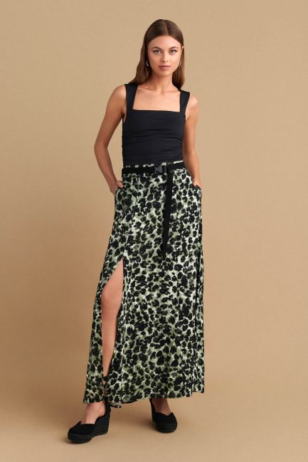 Abstract-print maxi skirt - Multicolor