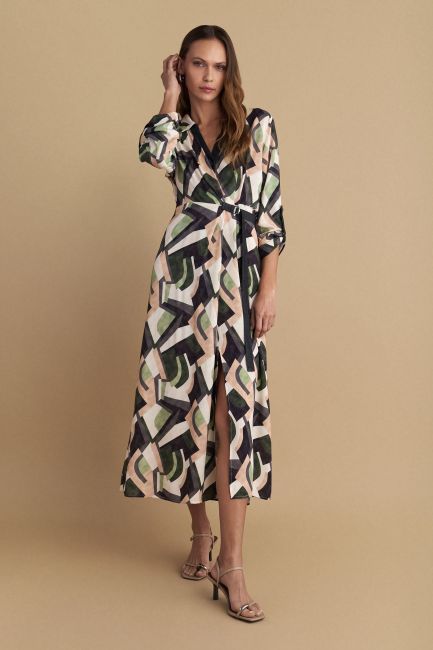 Geometric-pattern maxi dress - Multicolor