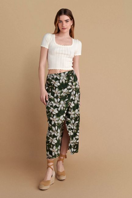 Side slit midi skirt - Multicolor