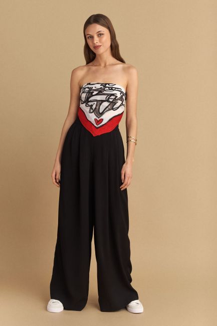 Molded pleat-detail trousers - Black