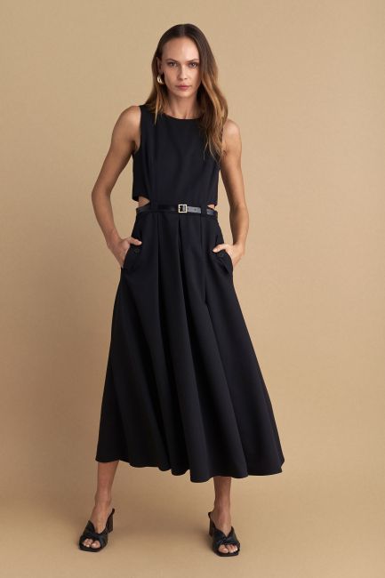 Sleeveless cut-out dress - Black