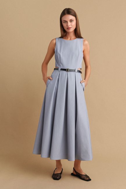 Sleeveless cut-out dress - Grey