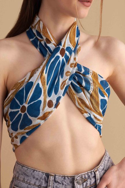 Scarf with floral print - Multicolor