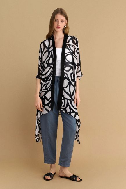 Two-tone kimono - Multicolor