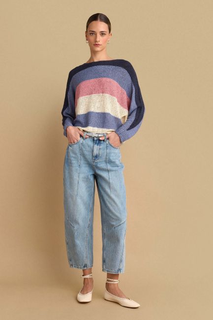 Multicolored knitted blouse - Multicolor