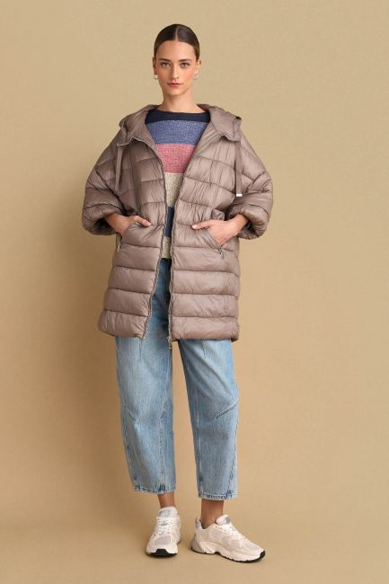 Oversized quilted jacket - Beige