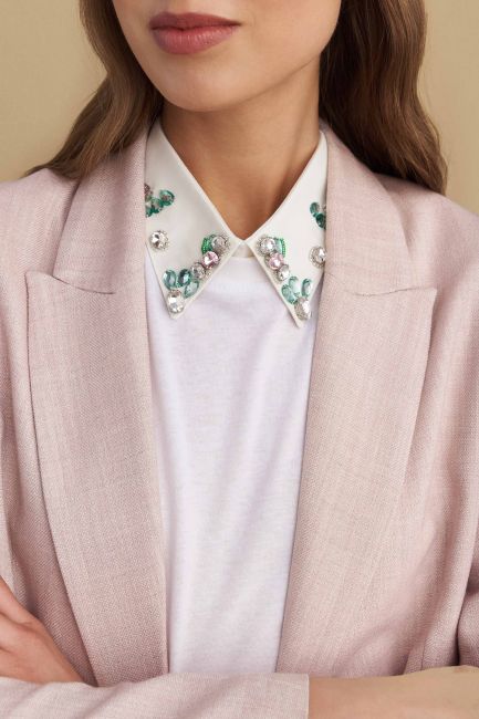Collar with multicolored crystals - White