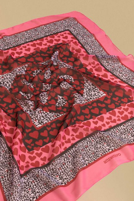 Heart-patterned scarf - Multicolor