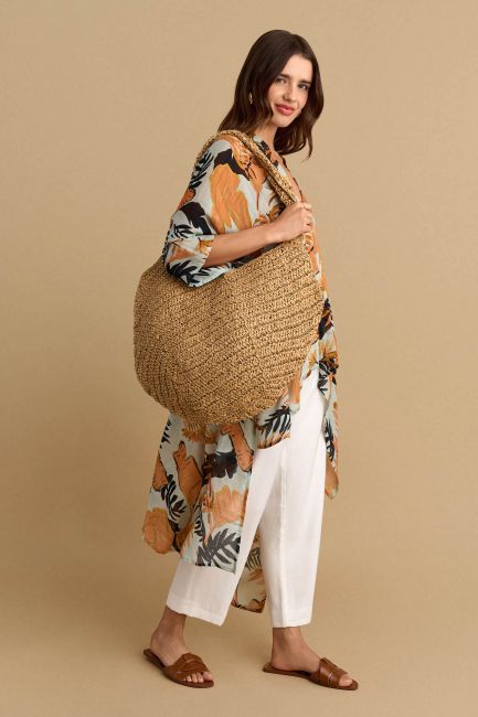 Straw shoulder bag - Natural
