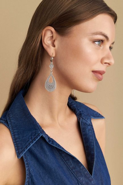Boho style dangle earrings - Silver