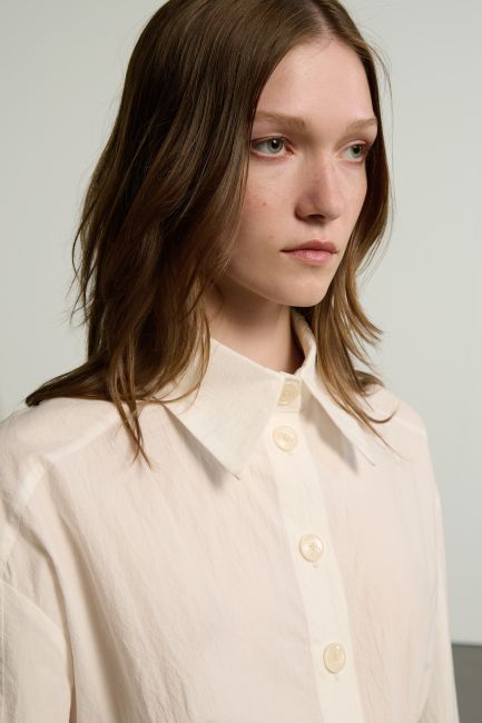 Oversized crinkled shirt - White