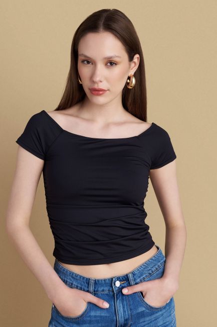 Soft-texture blouse - Black